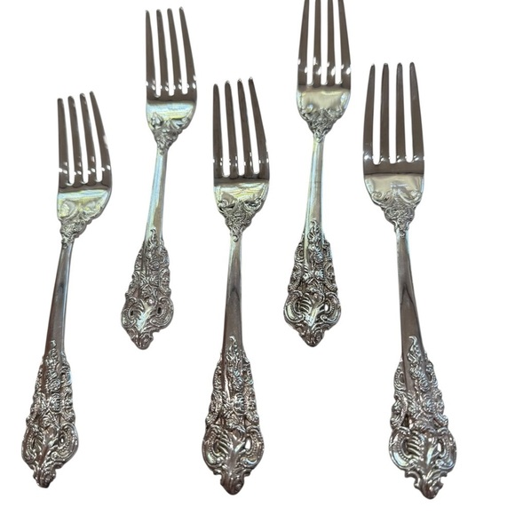 Godinger Baroque Silver Plated Lot of 5-6 1/2 Inch Salad Forks 1996-2020 Dining - Picture 2 of 7